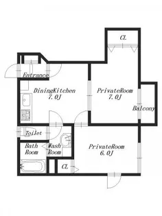 ファミーユ・ドゥー【1階】の間取り