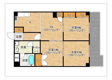 トーカンマンション呉服町【4階】の間取り