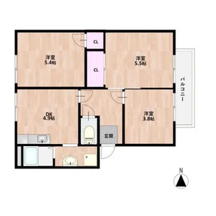 阪和阪手ドミールA【2階】の間取り