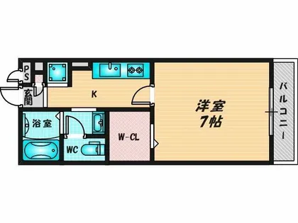 セジュールオッツ八戸ノ里【3階】の間取り