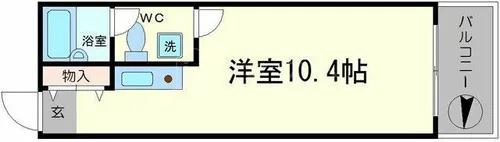 ライオンズシティ難波南【3階】の間取り