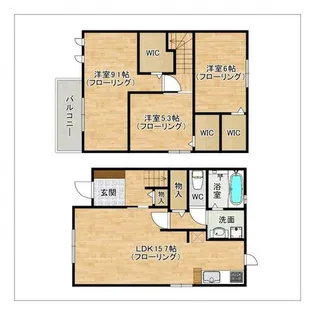 セジュール上白水【B101号室】の間取り