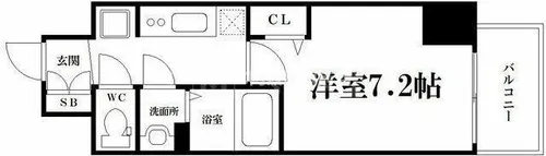 プレサンスOSAKA DOMECITYクロスティ【9階】の間取り
