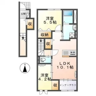 ブライテージ南道穂【2階】の間取り