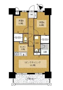 アンピールメゾン雑餉隈【303号室】の間取り