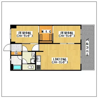 那珂川レジデンス【3階】の間取り