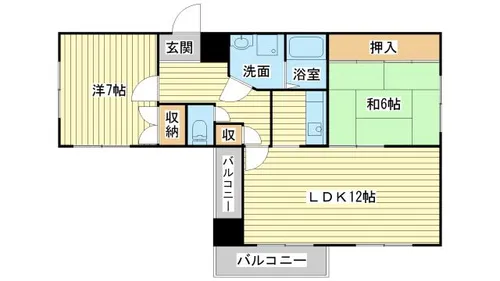 大栄・十二所前レジデンス【201号室】の間取り