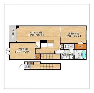 グランリヴァージュ宮司II【202号室】の間取り