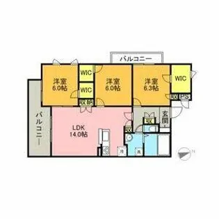 Raffina大濠【8階】の間取り