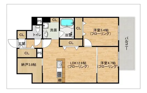MODERN PALAZZO住吉【1302号室】の間取り