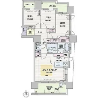 グランファーレ平岸THEパークサイドウエストウィング【8階】の間取り