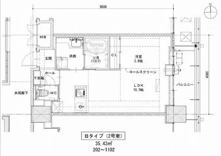 ノルデンハイム同心【202号室】の間取り
