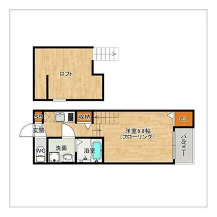 ハーモニーテラス名島V【202号室】の間取り