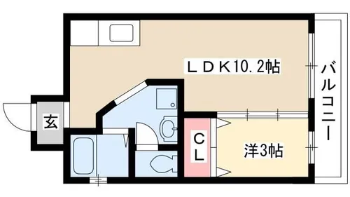 サロンハイツ【2-B号室】の間取り