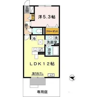 兵庫県神戸市北区山田町下谷上字六地蔵【アパート】の間取り