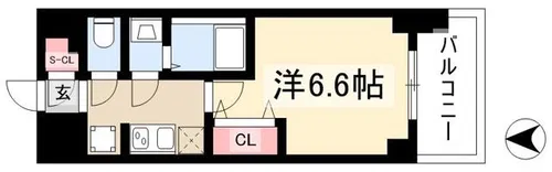 シーズンフラッツ千種【7階】の間取り
