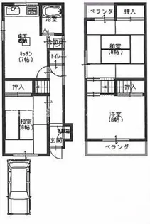 大阪府寝屋川市国松町【一戸建】の間取り