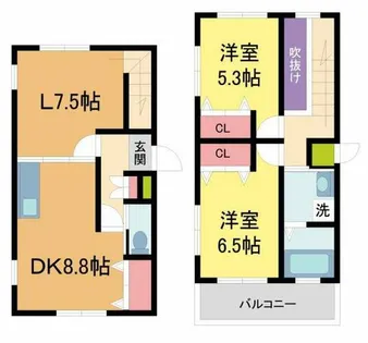 サテライト芦屋船戸町【101号室】の間取り