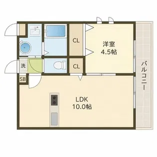 ニューアムール クラニア【2階】の間取り