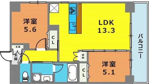 ジョイフル神戸摂津本山【2階】の間取り