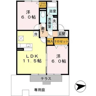 パルコートサンC【1階】の間取り