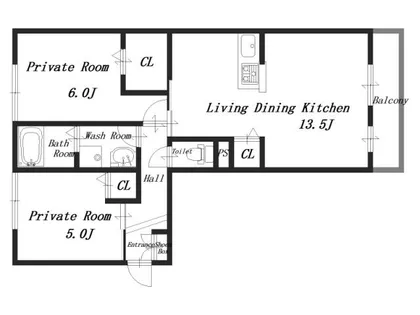 ドミール・ヨシダ・トロワ【2階】の間取り
