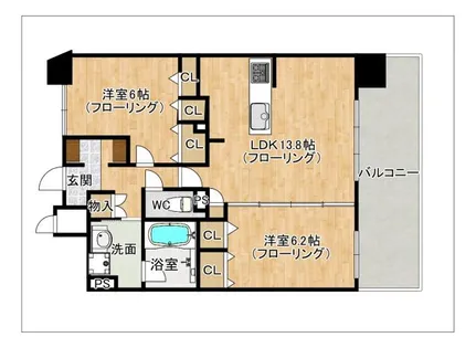 那珂川ヒルズ【401号室】の間取り