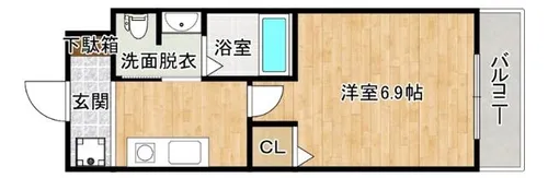 ノイヴェル小松【1階】の間取り