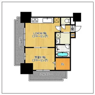 RJRプレシア吉塚駅前【206号室】の間取り