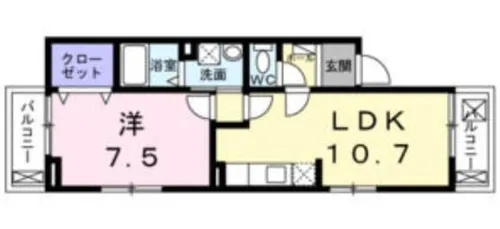 兵庫県西宮市浜甲子園1丁目【アパート】の間取り