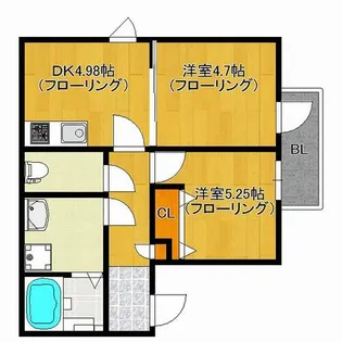 グランヒル箱崎【1階】の間取り