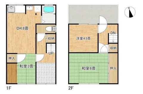 大阪府泉大津市千原町2丁目【テラスハウス】の間取り