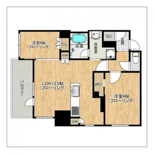 レーベン福岡天神ONE TOWER【2階】の間取り