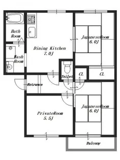 グリーンハイツ川端A棟【1階】の間取り