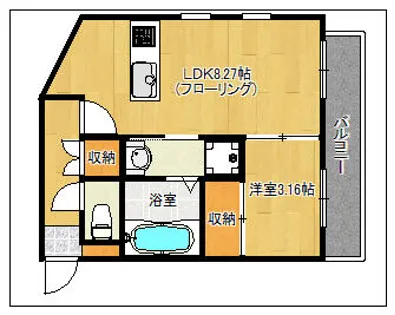 グランマコイ大橋【502号室】の間取り