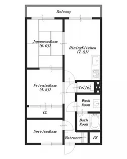 Auburn橿原【3階】の間取り