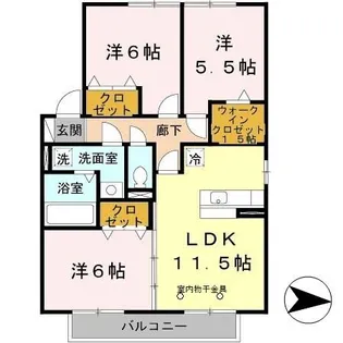 リヴェール コート【201号室】の間取り