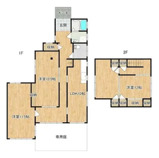 福岡県小郡市小板井【一戸建】の間取り
