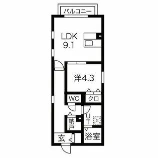 Anecis川名【301号室】の間取り