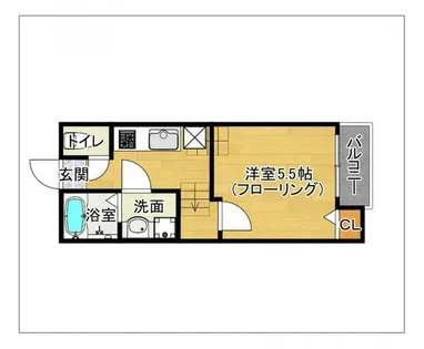 クレオ箱崎北弐番館【205号室】の間取り