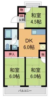 ハートランド逆瀬川【1階】の間取り