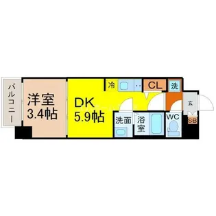 プレサンスジェネ新栄町駅前葵【2階】の間取り