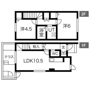 北海道札幌市北区新琴似九条12丁目【テラスハウス】の間取り