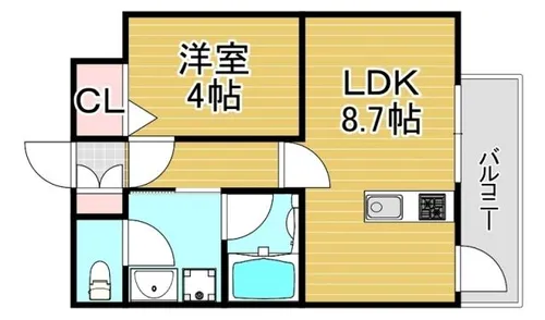 リアンシエルブルーJR香椎【4階】の間取り