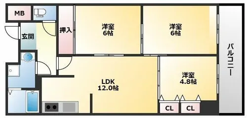 サチ東山本【302号室】の間取り
