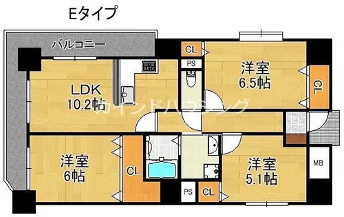 クリアクレセント住之江【9階】の間取り