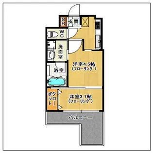 アクタス天神セントラルタワー【4階】の間取り