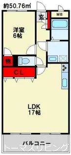 1LDKの間取り画像