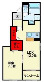 プルメリアⅡ【101号室】の間取り