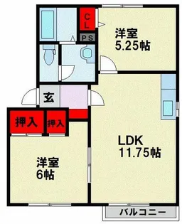 ディアス南王子 B棟【2階】の間取り